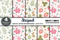 Striped Digital Paper Backgrounds JPG Product Image 1