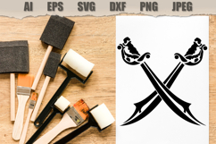 Stencil Crossed Pirate Swords Product Image 2