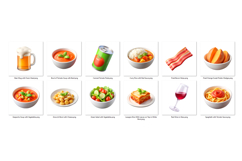 Food PNG Clipart Set 12 Items for Sublimation and Print Product Image 2