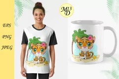 Cute cartoon tiger with beautiful eyes, Year of Tiger 2022 Product Image 2