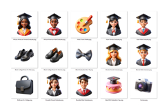 Graduation PNG Clipart Set 25 Items for Sublimation &amp; Print Product Image 2