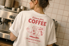 Fresh Coffee Retro T-Shirt Design Product Image 2