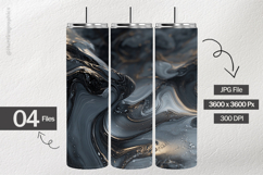 Black Marbles Digital Papers - 04 Variations Product Image 2