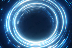 Blue Neon Ring Tech Light Background Futuristic Glow Design Product Image 1