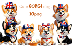 Cute Corgi Dogs Clipart Bundle -British Style PNG Product Image 1
