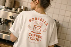 Retro Coffee Club T-Shirt Cartoon Mascot Product Image 2