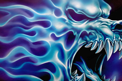 Blue Flaming Skull Art Background for Bold Designs Product Image 1