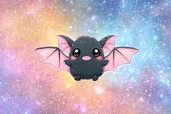 Cute Kawaii Bat on Pastel Galaxy Background Design Product Image 1