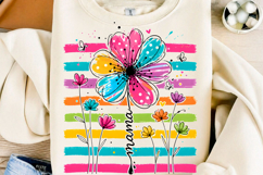 Boho Floral Mama T-shirt Design PNG Product Image 1