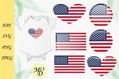 Heart of America. 6 USA flag designs Product Image 1