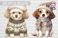 Autumn Dogs in sweater Sublimation10 designs Product Image 3