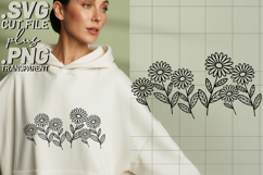 4x Floral SVG Wildflower Daisy Border Cut Files Cricut PNG Product Image 3