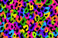 Bright Rainbow Neon Leopard Print Pattern Background Product Image 1