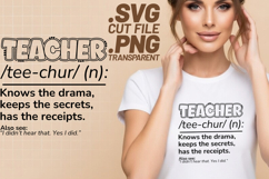 4x Teacher Definition Caffeine Patience SVG Cut Files Shirt Product Image 3