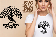 4x Tree Of Life Skull Raven Heart Leaves SVG Cut Files Shirt Product Image 3