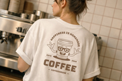 Homemade Happiness Coffee Retro T-shirt Product Image 2
