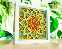 3D Mandala Pattern Shadow Box Mandala SVG DXF - 001SB Product Image 2