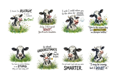 Sarcastic Funny Cow Sublimation PNG Product Image 2