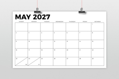 2027 8.5 x 14 Inch Bold Sans Serif Calendar Template Product Image 2