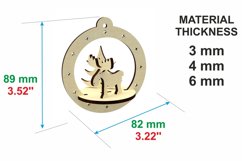 Christmas Deer Ornament - SVG laser cut file, laser project Product Image 4