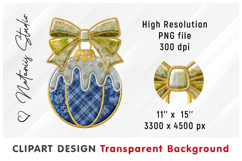 Patchwork Coquette Bow Christmas Ball. Sublimation DTF Print Product Image 2