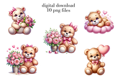 Cute Baby Teddy Bear Clipart. Nursery Decor Product Image 2