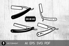 Straight Razor Clipart SVG, Straight Blade Shape Ai, Eps, Product Image 2