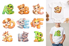Cute Animal Alphabet Clipart, ABC PNG Product Image 2