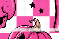 Seamless Halloween Pattern - Hot Pink Spooky Digital Paper Product Image 2
