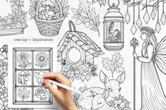 60 Procreate Stamp Brushes, Cottagecore Fairycore Goblincore Product Image 2