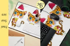 Cute cartoon tiger with beautiful eyes, Year of Tiger 2022 Product Image 3