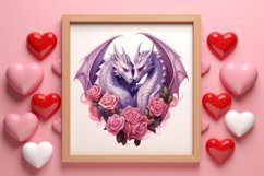 Watercolor Valentine's Day Dragon Clipart, Dragon Watercolor Product Image 5