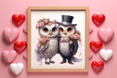 Couple Owl Valentines Day Clipart Bundle, Couple Owl Clipart Product Image 4