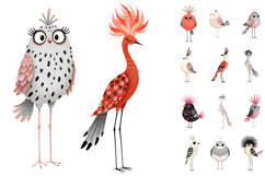 Whimsical Boho Bird Clipart Bundle Product Image 2