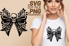 4x Gothic Skull Bow Moon Star Spiderweb SVG Cut Files Shirt Product Image 3