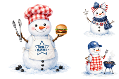 Patriotic Snowman Clipart Bundle, 4th of July PNG Product Image 2