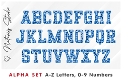 Blue Leopard Print Alpha Set. Letters Numbers Clipart. Product Image 2