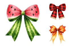 Watercolor Seasonal Bow Clipart Bundle Product Image 2