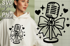 4x Singing Woman Microphone Music SVG Cut Files Shirt Design Product Image 3