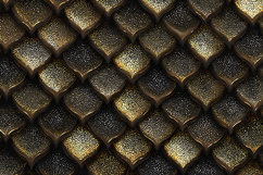Black &amp; Gold Metallic Dragon Scales Seamless Digital Paper Product Image 1
