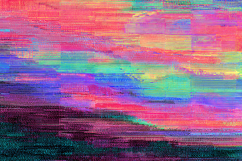 Vibrant Glitch Abstract Background - Neon Digital Scan Line Product Image 1