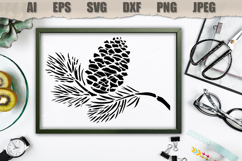 Stencil Pine Cone Branch Product Image 2