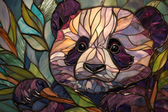 Stained Glass Panda Art Colorful Animal Illustration Product Image 1
