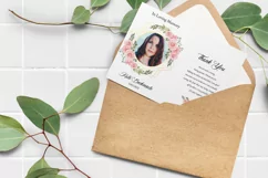 Floral Funeral Thank You Card, Ms Word & Photoshop Template Product Image 2