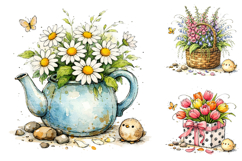 Watercolor Spring Floral Clipart Bundle Product Image 2
