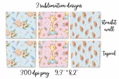 Giraffe sublimation design. Skinny tumbler wrap design. Product Image 2