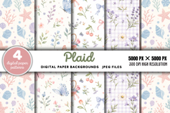 Plaid Digital Paper Backgrounds JPG Product Image 1