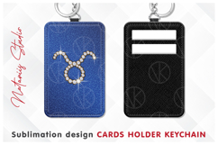 12 Diamond Zodiac Signs - Cards Holder Keychain Sublimation Product Image 2