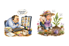Funny Sarcastic Watercolor Clipart PNG Product Image 2