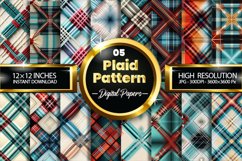 Plaid Seamless Pattern Digital Papers V5, Plaid Pattern Product Image 1